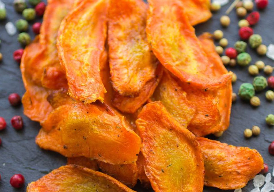 chips di carote al forno