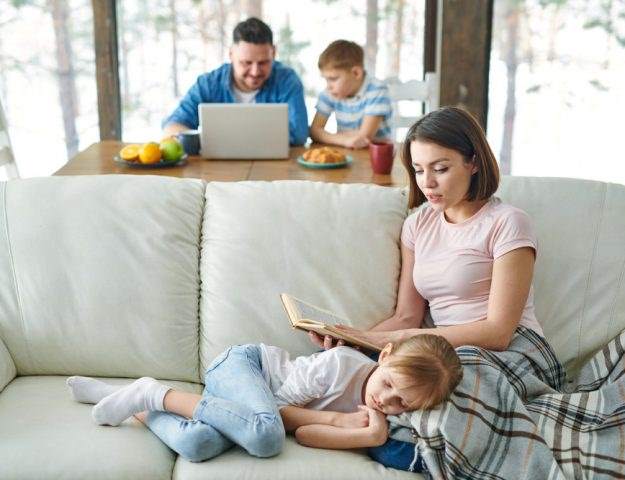 Famiglia in quarantena