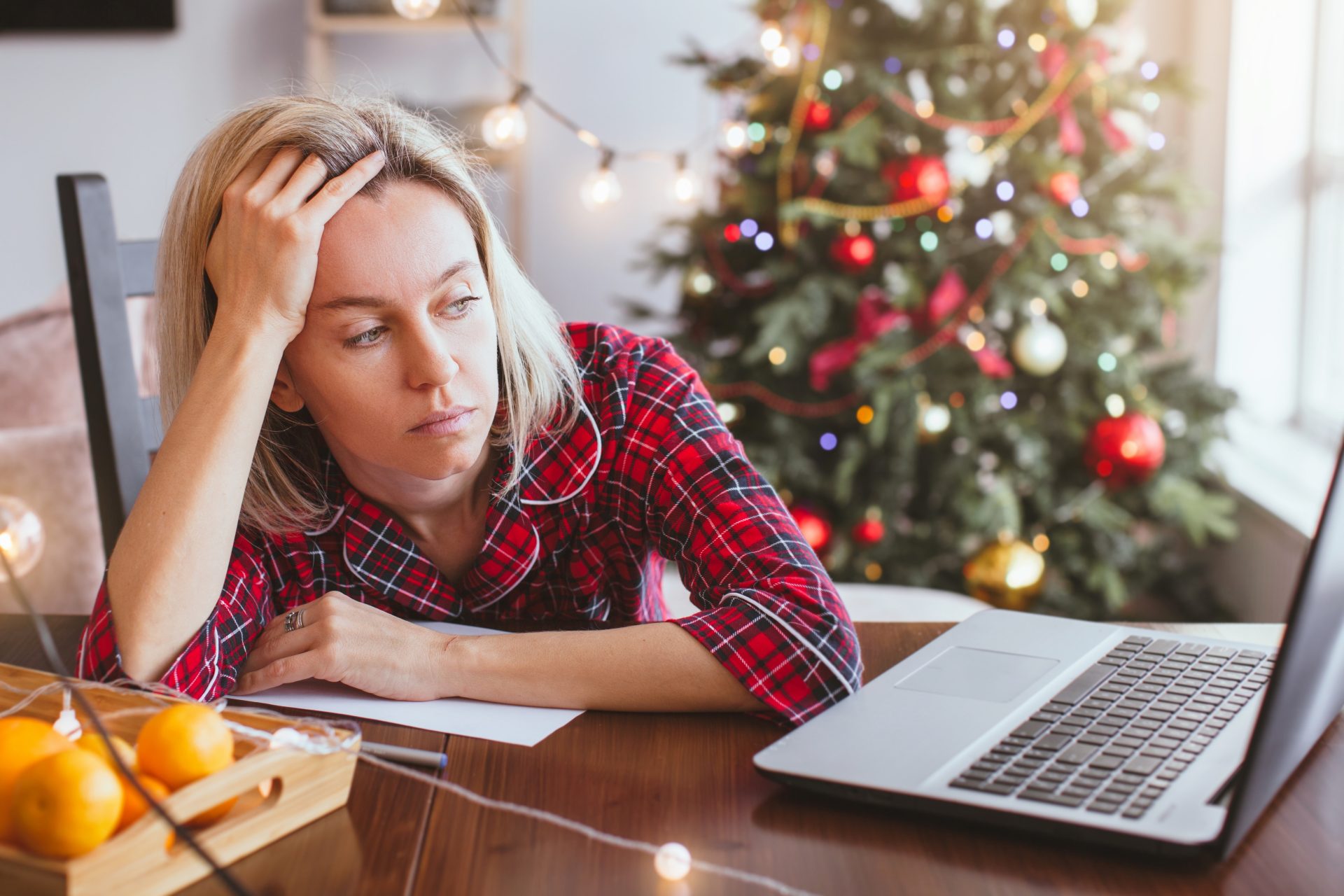 donna stressata a natale