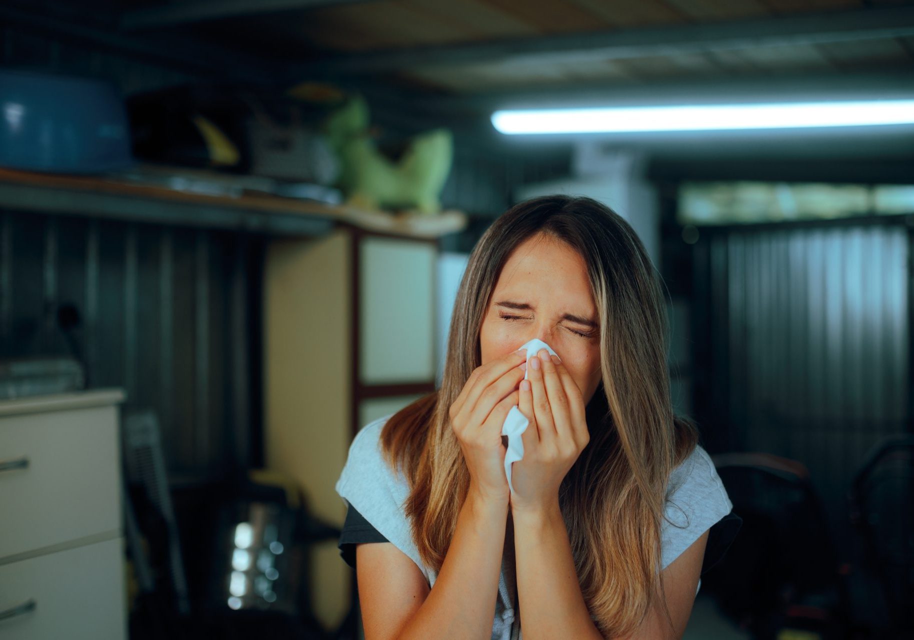 donna con allergia alla muffa