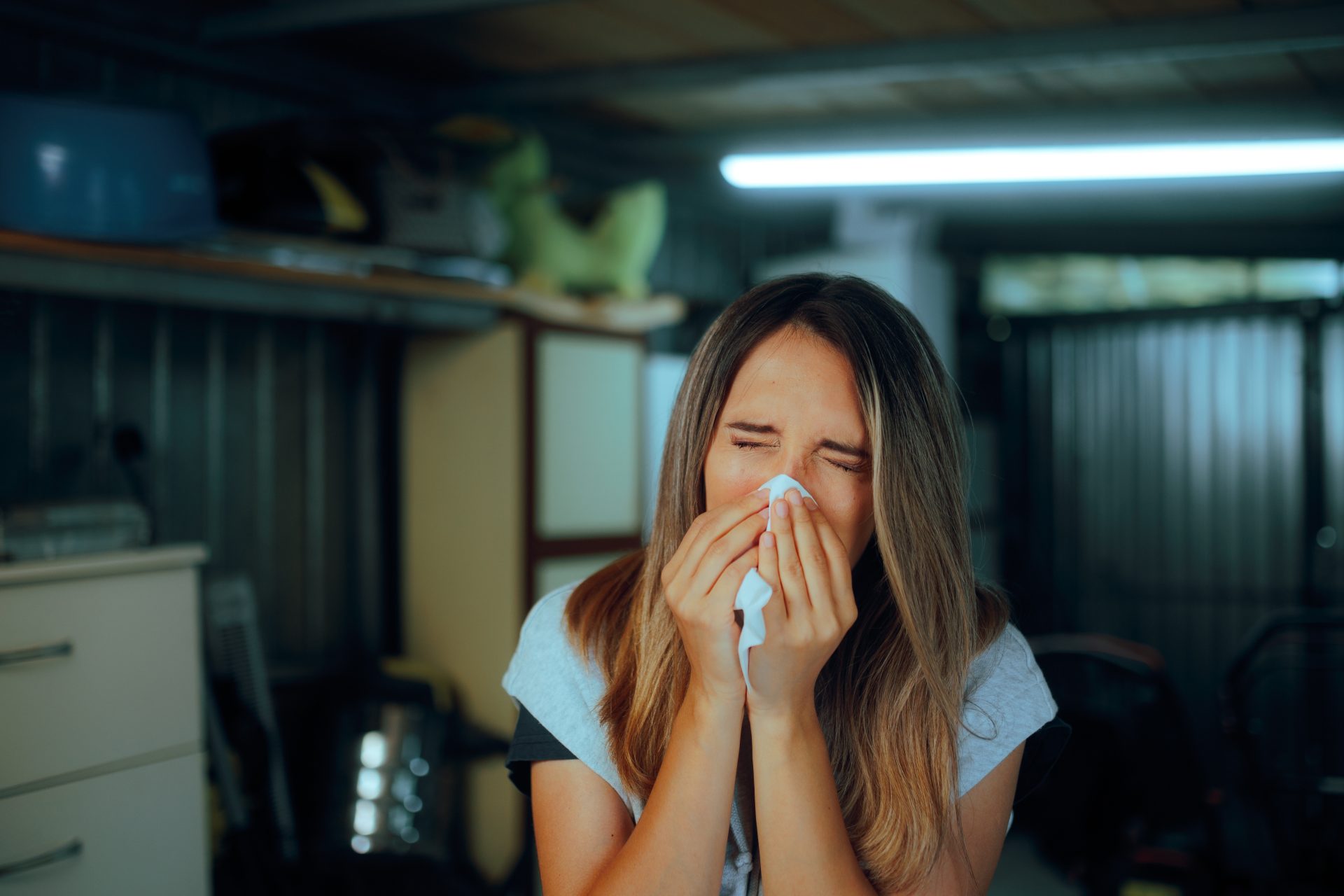 donna con allergia alla muffa
